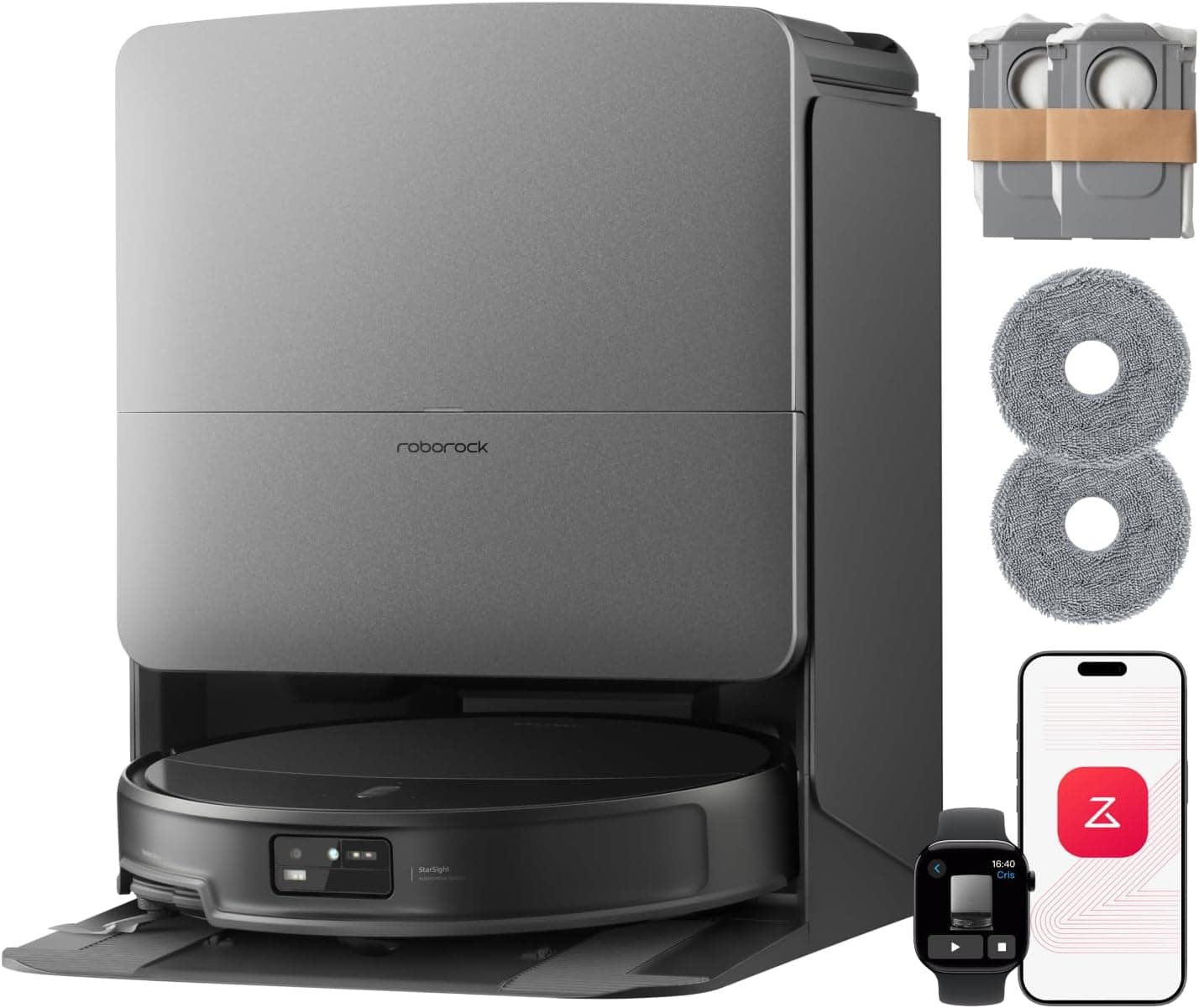 Photo de l'aspirateur Roborock Saros 20 Set : avis 2026, 36 000 Pa et AdaptiLift